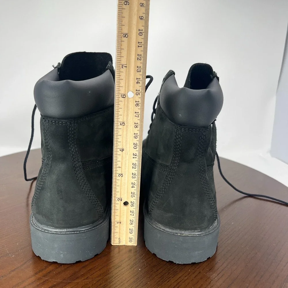 Timberland 6-inch Premium Boot Boys  Junior 7 Black Nubuck Insulated Ankle 12907